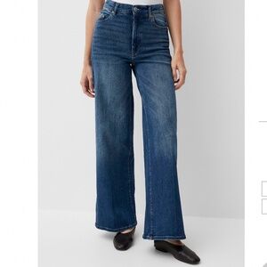 $279 DL1961 Hepburn medium-indigo jean  Wide leg, high rise Blue Denim New us30